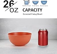 Vista 3 de Juego de cuencos de paja de trigo Wrova, 8 piezas, cuencos irrompibles para cereales de 26 onzas, cuencos aptos para microondas y lavavajillas