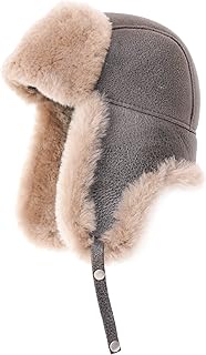 Trapper Fur Leather Ushanka Hat Aviator Winter Sheepskin Russian Unisex Earflap Hat