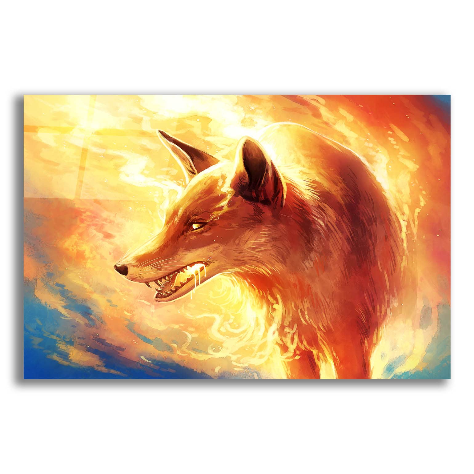 Amazon.com: Epic Art 'Fire Fox' by JoJoesArt, Acrylic Glass Wall