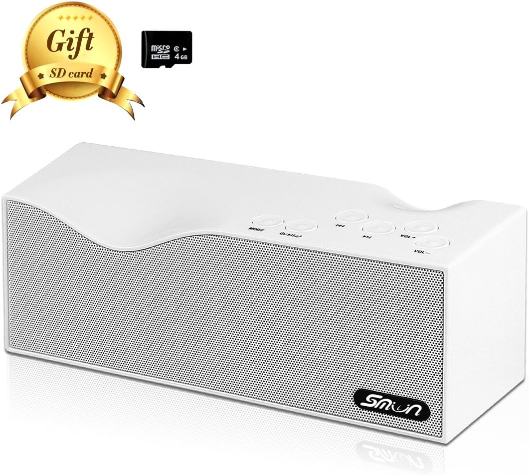 Bluetooth Shower Speaker, Smilin Water Resistant Portable Wireless Radio Speaker with FM Radio Portable Bluetooth 4.0 Stereo Speaker - Certified Waterproof - Wireless It Pairs Easily To All Your Bluetooth Devices - Phones, Tablets, Computer, Radio (B1-White)