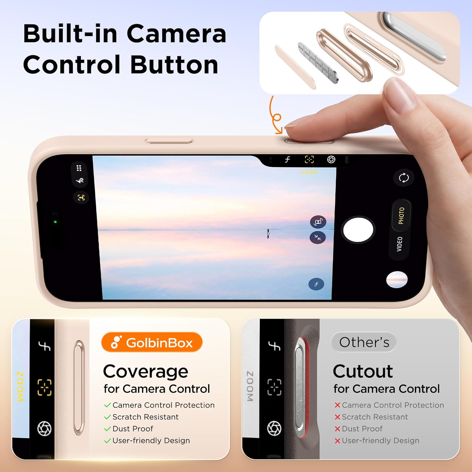 GolbinBox 360° Spin Magnetic Stand for iPhone 17 Pro Max Case, [Compatible with MagSafe] [Full Camera Protection] [16FT Military Drop Protection], Silm Translucent Matte Phone Case, Rose Gold - Image 9