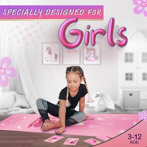 Miniatura 3 de Juego de esterillas de yoga para niños y niñas, muñeca, unicornio, sirena, panda, dinosaurio y bajo el agua, sin productos químicos, no tóxico,