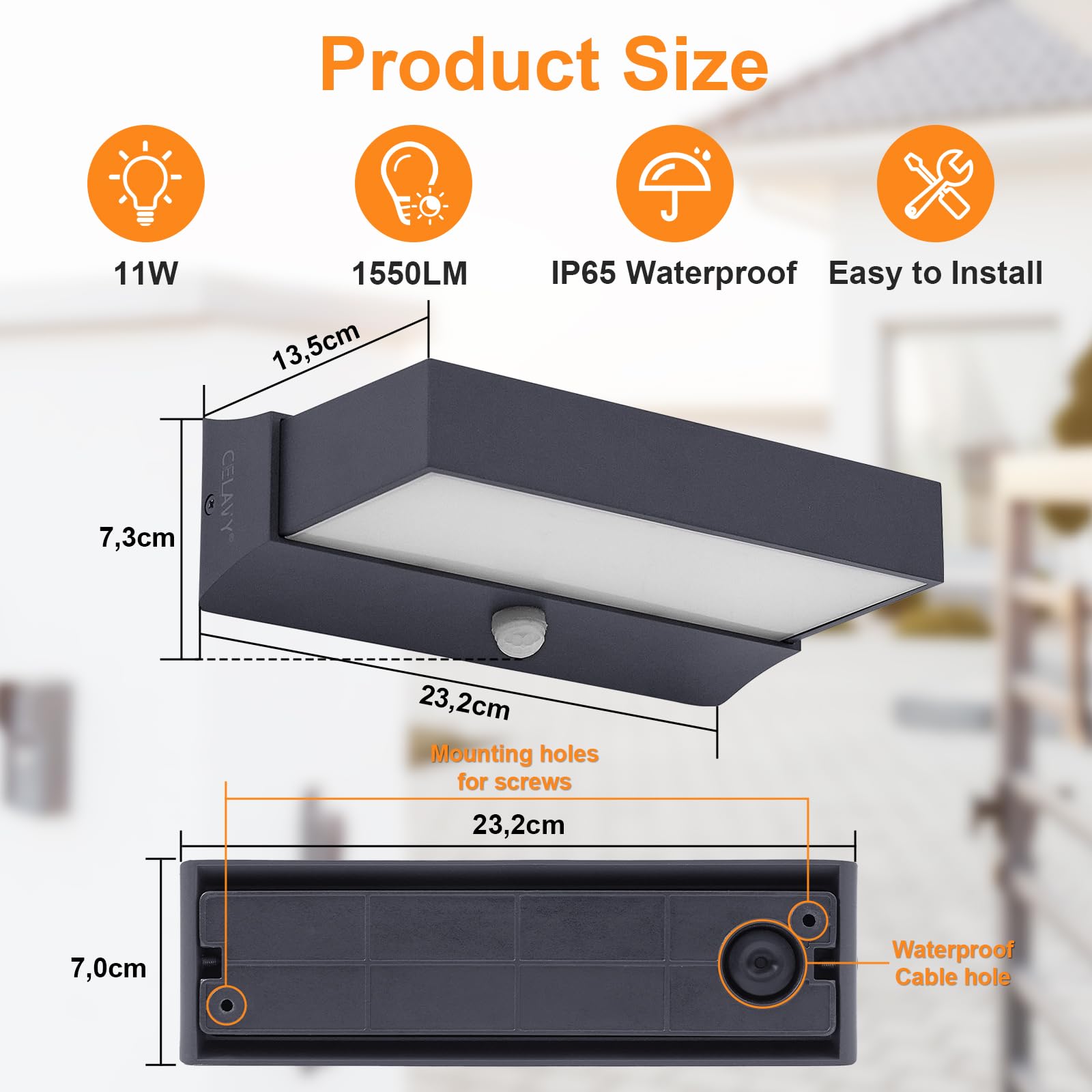 LED Außenlampe mit Bewegungsmelder - IP65 Up Down Wandleuchte Wandlampe aussen Anthrazit, Aussenlampe Außenleuchte Aussenleuchte Wand, Aussenbeleuchtung Außenbeleuchtung Hauswand Terrasse