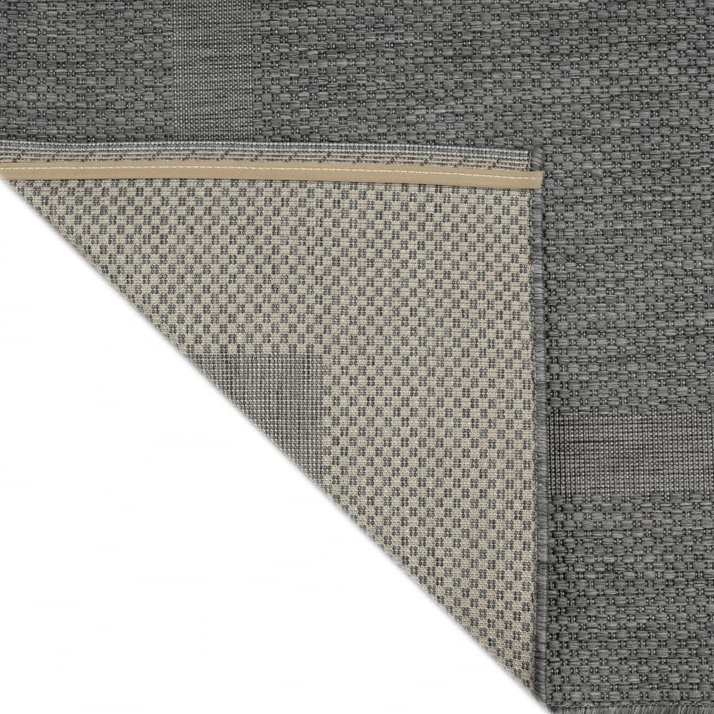 CARPETIA Tapis Sisal Classique avec Bordure discrète | Intérieur & extérieur | Anthracite Taille 80x150 cm, Taille 80 x 150 cm