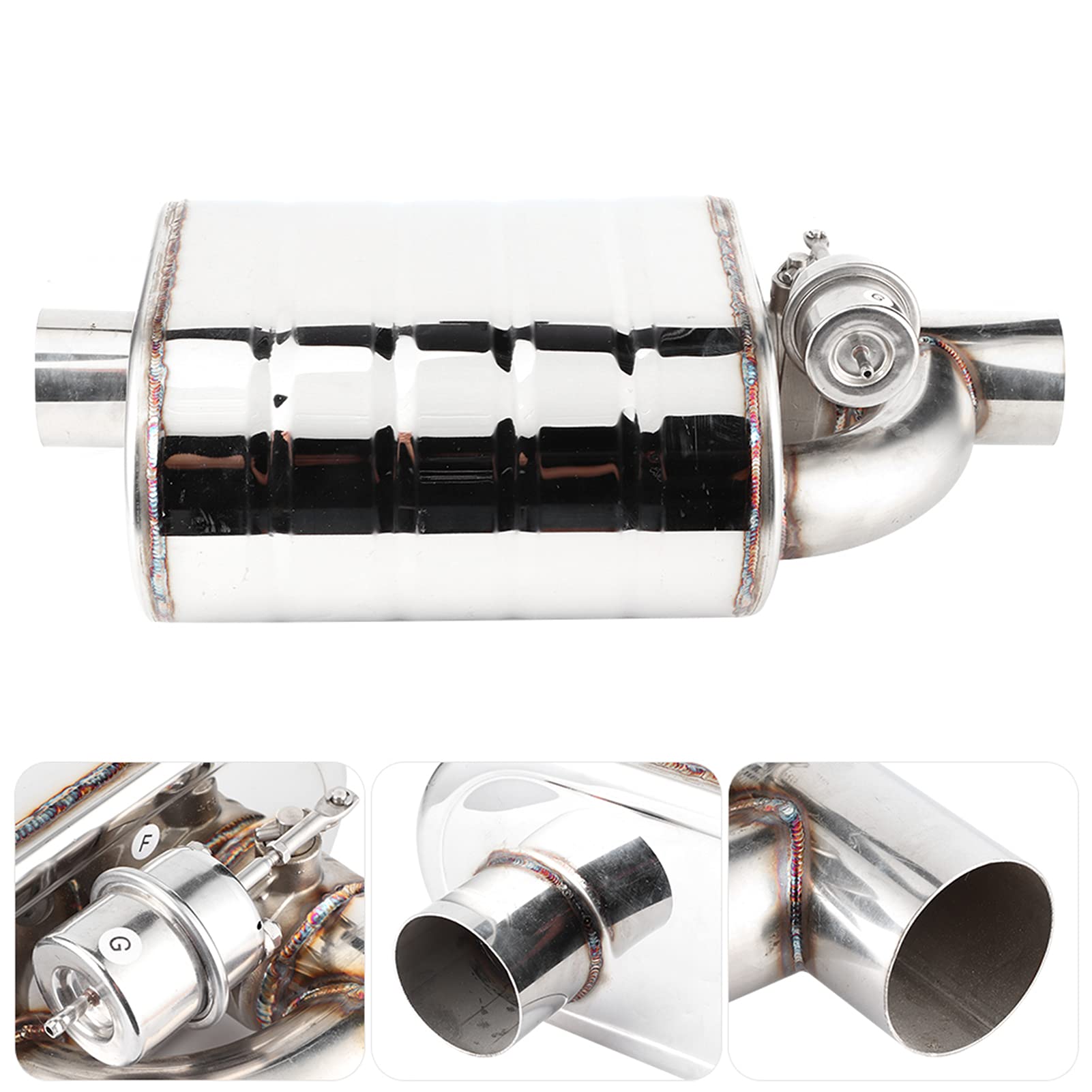 Bomba de Vacío de Escape, Válvula de Escape Eléctrica Universal para Automóvil de 63 Mm Dispositivo de Puerto Remoto de Acero Inoxidable Tubo de Bomba de Vacío Silenciador Variable