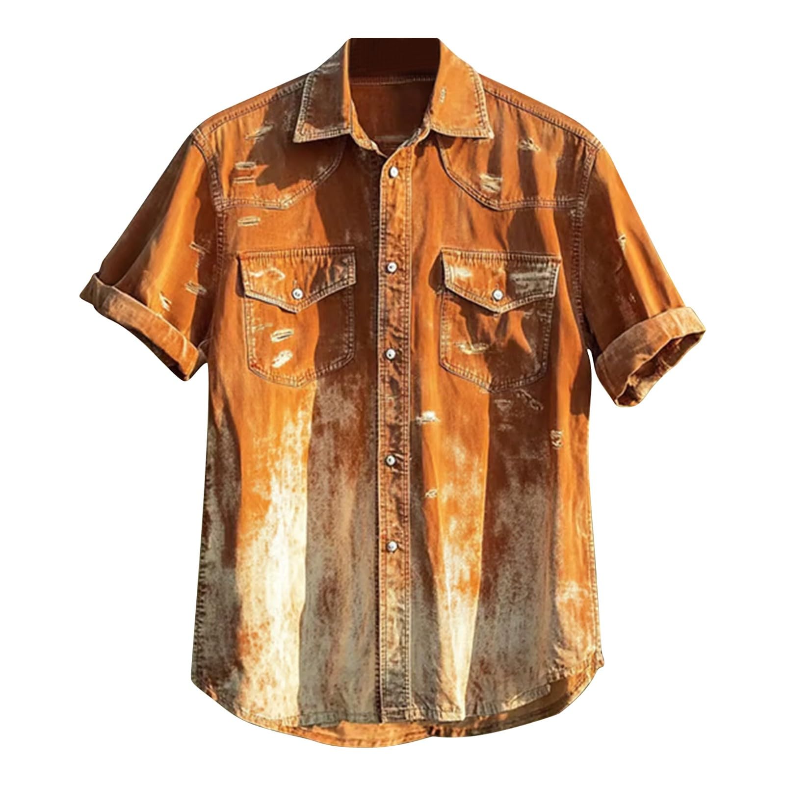 Chemise en jean homme manches courtes pour look rétro en terrasse