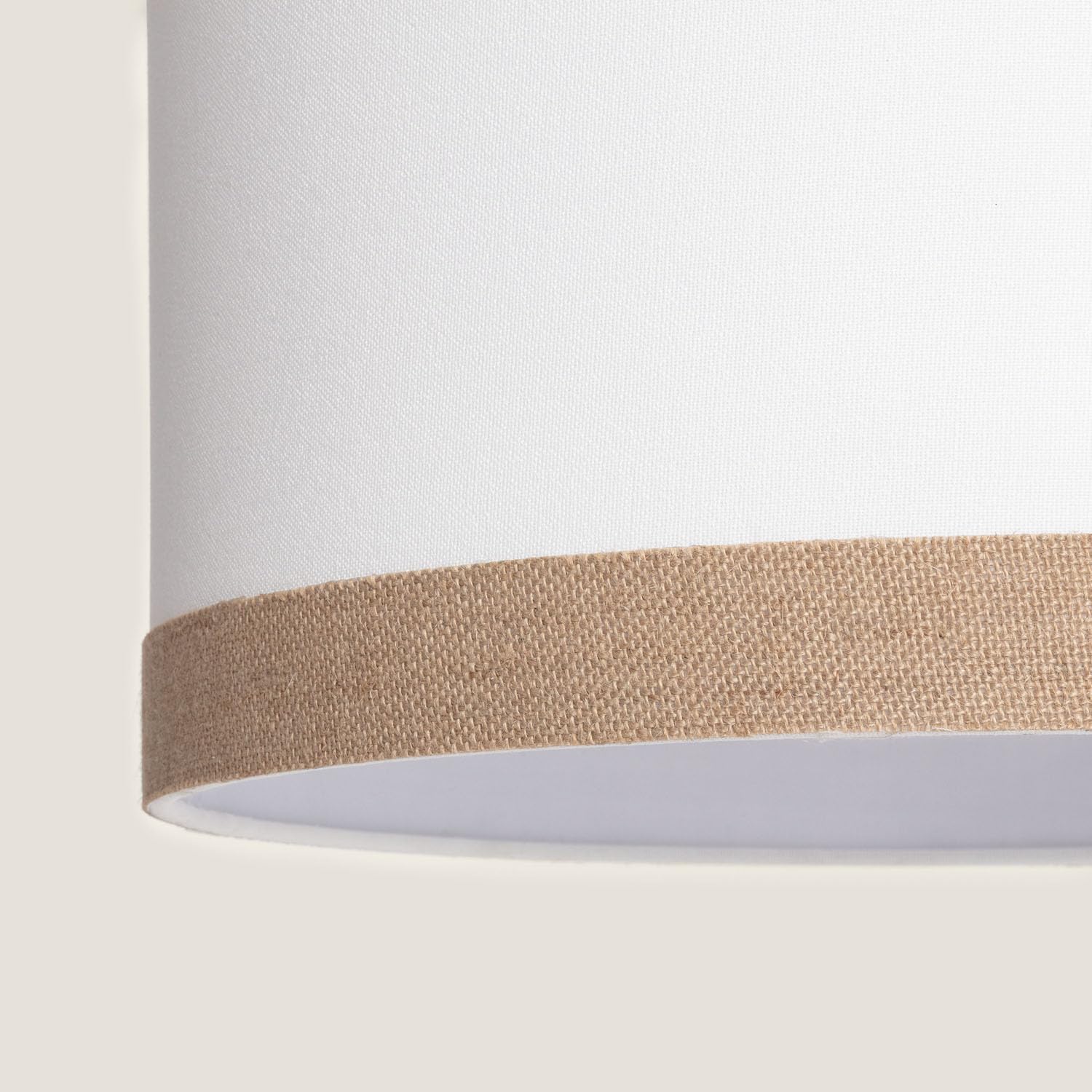 LEDKIA Lampada a Sospensione Tessuto Leya Natural Bianco
