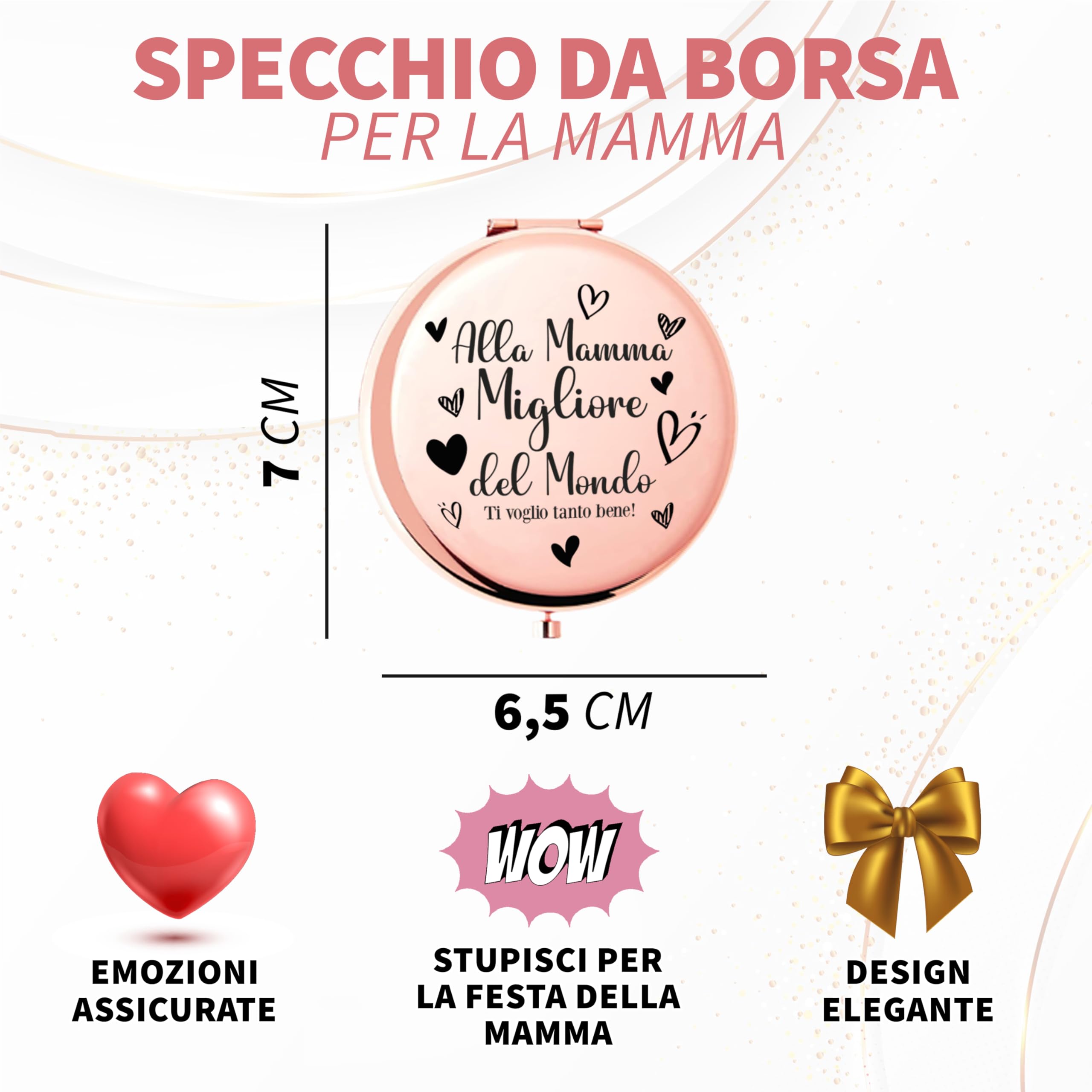 Specchio pieghevole per il trucco della damigella d'onore personalizzato con nome Regalo di anniversario di matrimonio per la damigella d'onore - CALLIE
