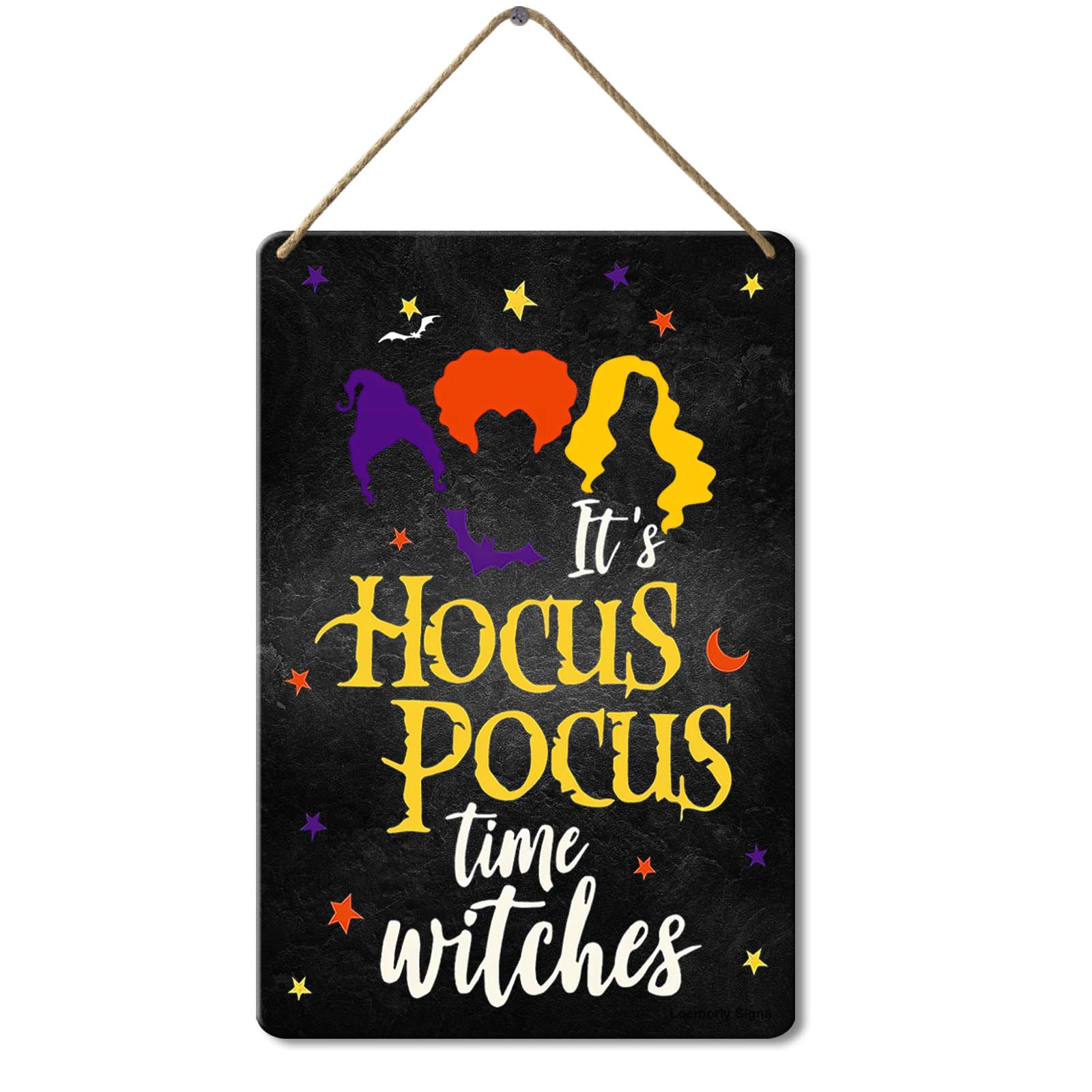 Hocus Pocus Decor Sign Wooden Wall Hanging Plaque Sign, 8x12 Inch, Halloween Witch Sisters Yard Decor