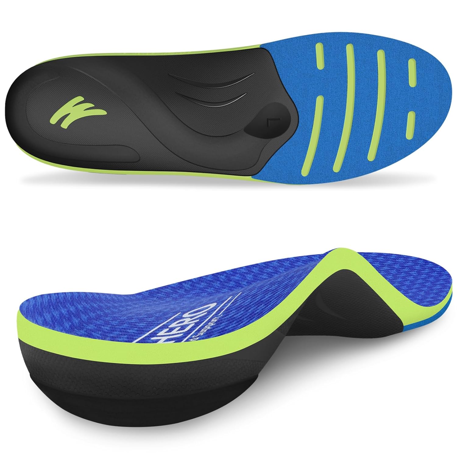 WalkHero Heavy Duty Arch Support Inserts 220 lbs Plantar Fasciitis Insoles for Men Women Pain Relief Orthotic Insert