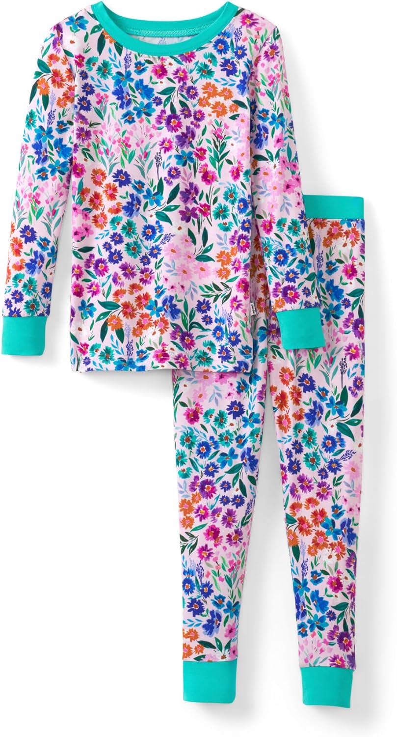 Little Sleepies Two-Piece Pajama Set for Boys & Girls, Soft Viscose from Bamboo Toddler Pajamas for Kids, Family Matching PJs