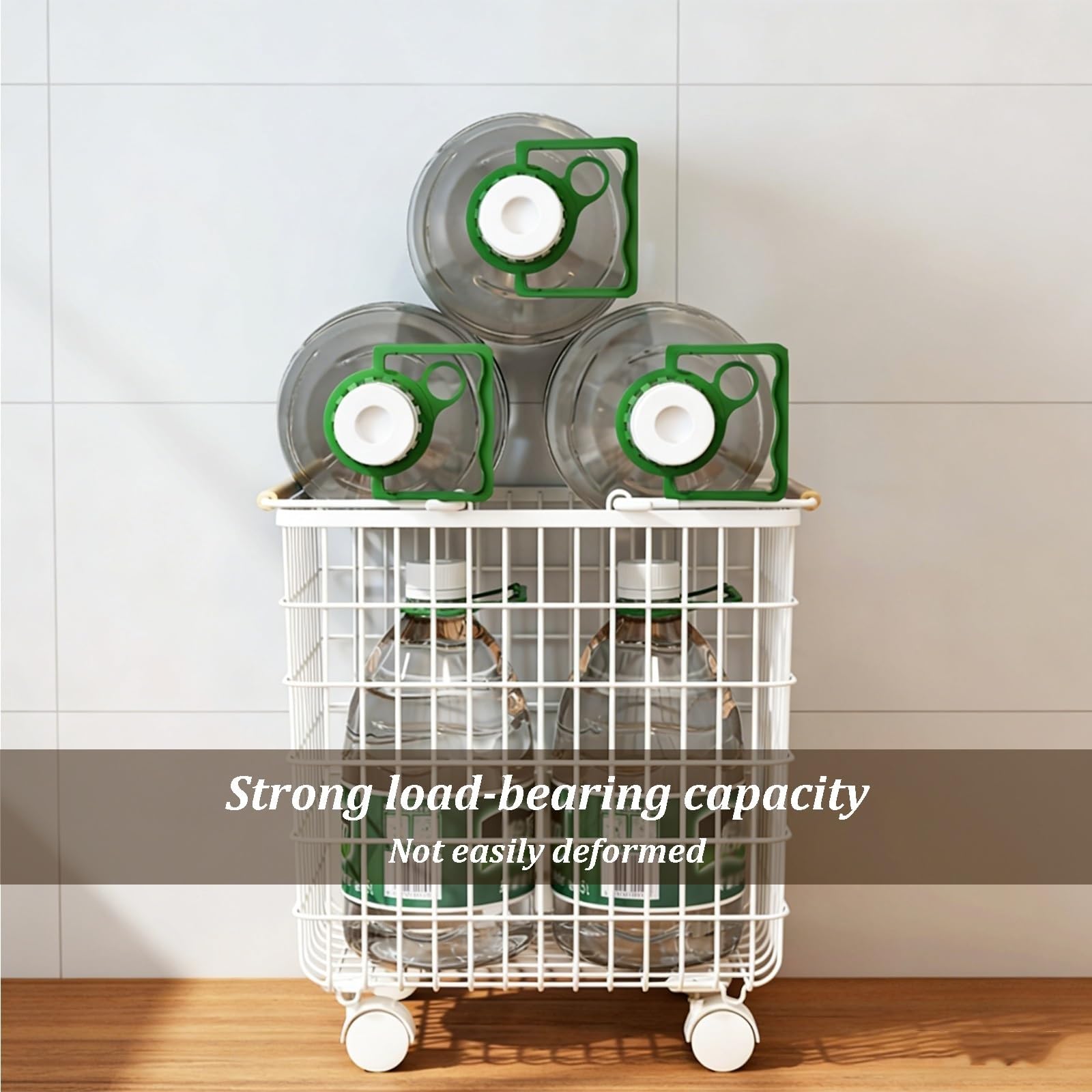 Cesto Portabiancheria Con Ruote, Cesto Robusto E Di Grande Capacità | Con maniglia, design salvaspazio for riporre in modo efficiente i vestiti sporchi(White,31cm)