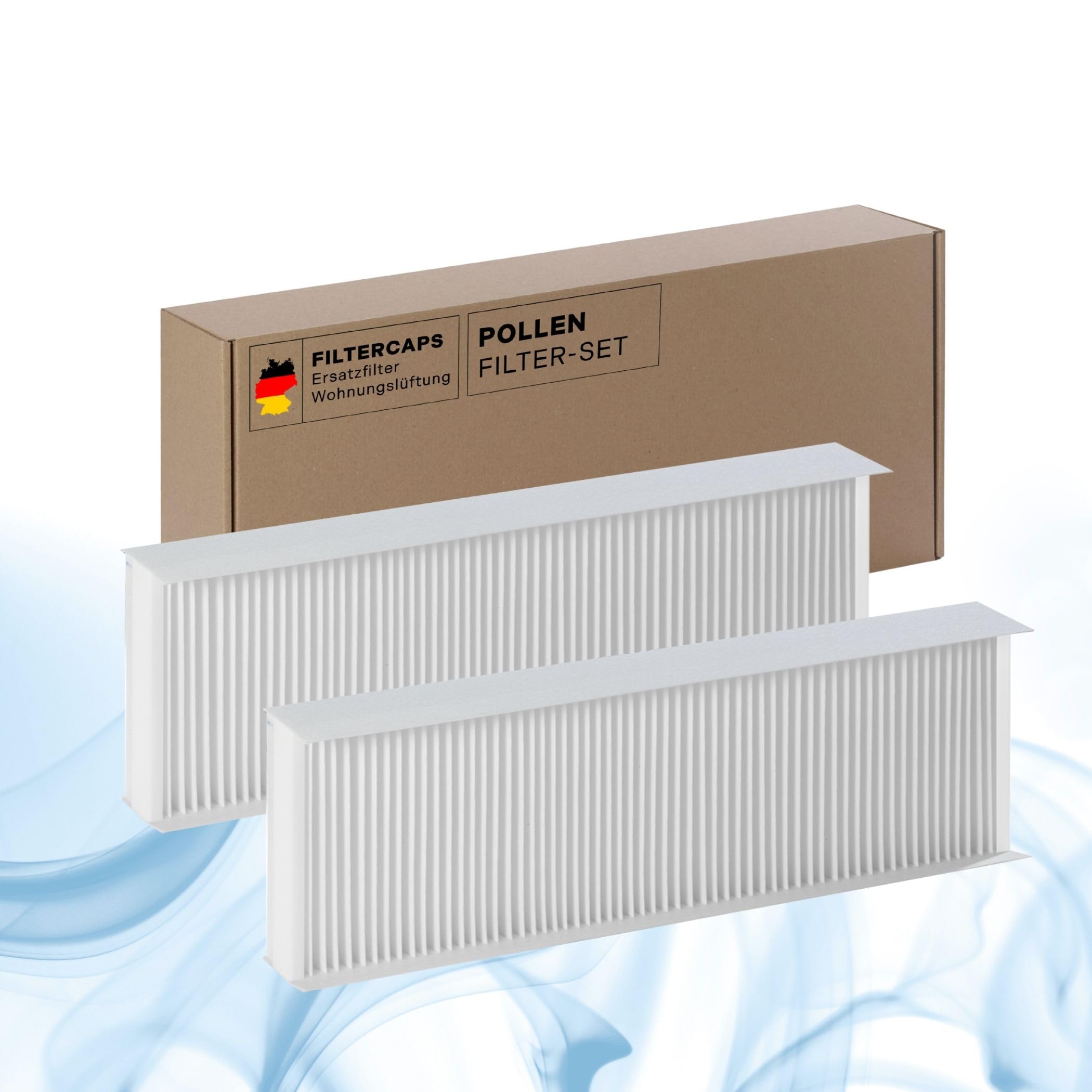 FILTERCAPS Replacement Filter for Vaillant RecoVAIR 260, 360 Replacement Filter Set G4+F7, Replaces G4/F7 360/260 /4, Air Filter for HVAC Ventilation System, Home Ventilation, 496 x 165 x 47 mm G4