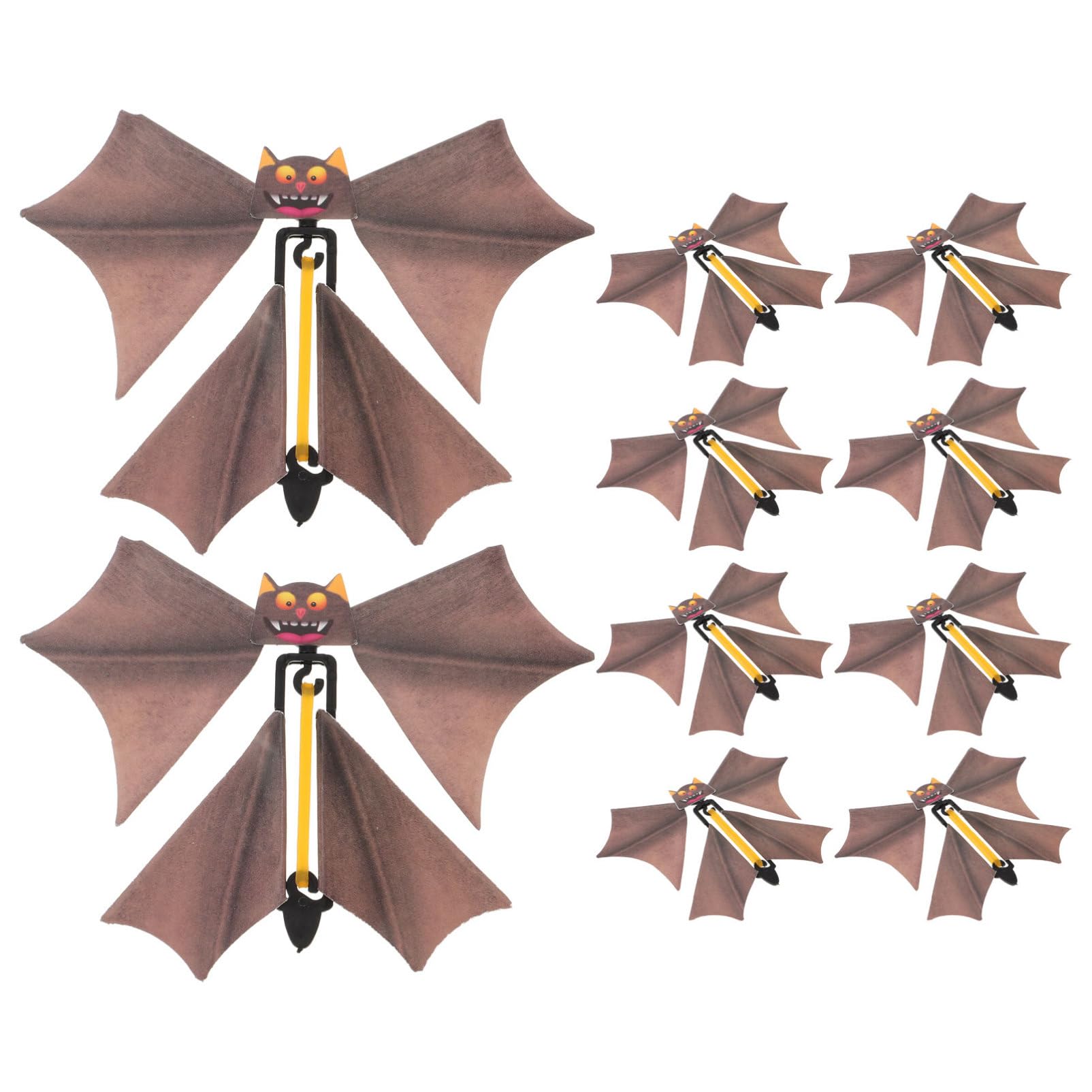 VALICLUD 10PCS Flying Bats Halloween Flying Bat Wind up Bat Outdoor Halloween Decorations for Creepy Decor