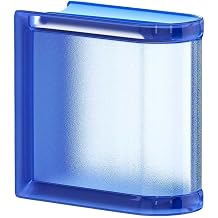 6x6x3 Blueberry Arctic Linear End Block Myminiglass Glass Block