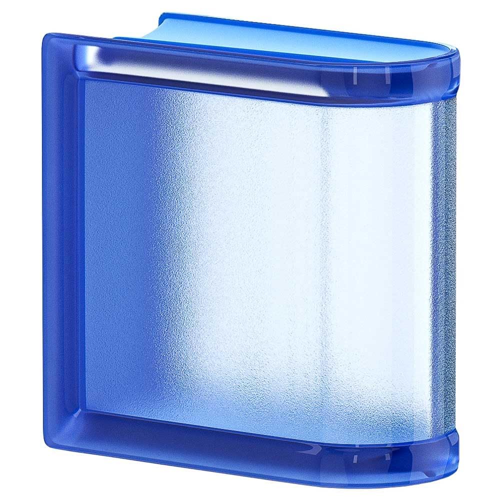 6x6x3 Blueberry Arctic Linear End Block Myminiglass Glass Block