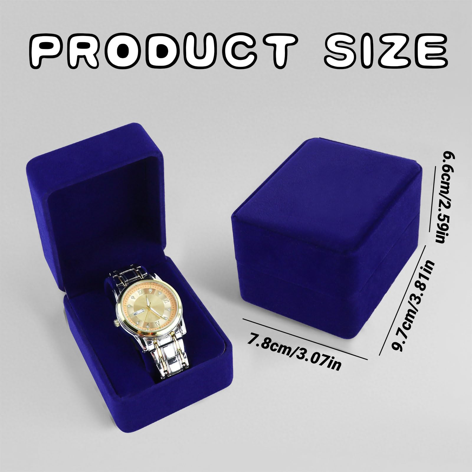 Caja para Relojes Individual con Cojín Extraíble de Terciopelo Azul