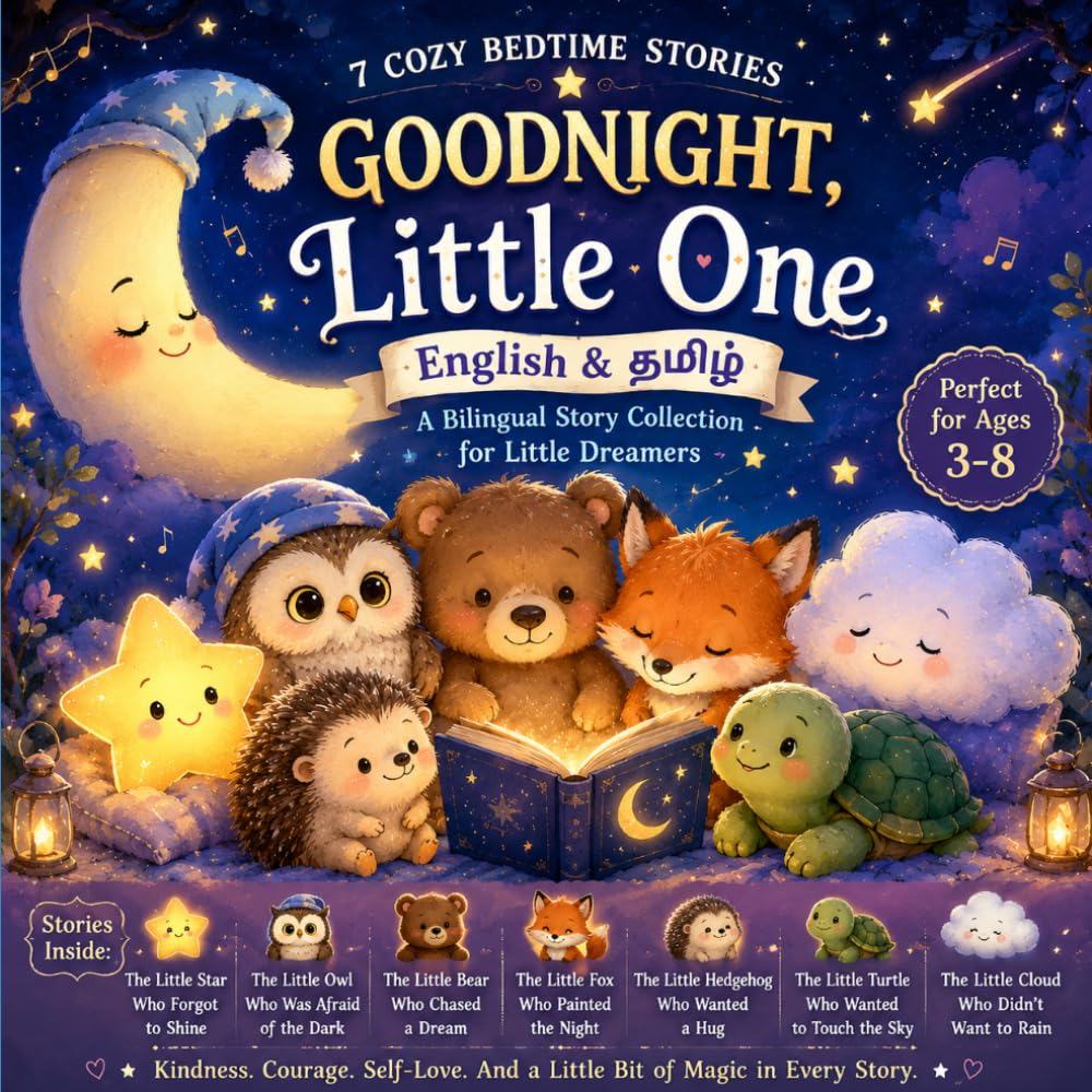 Nighttime Stories for Little Dreamers: A Bilingual Bedtime Storybook in English and Tamil for Kids Ages 3-8