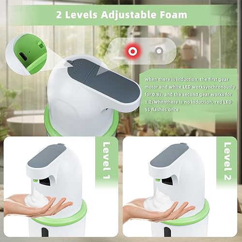 Miniatura 3 de Dispensador automático de jabón manual sin contacto dispensador de jabón con sensor de líquido y plato de 9.29 onzas - Dispensador de jabón de manos