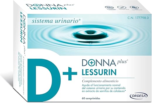 DONNAplus Lessurin | 60 comprimidos | Complemento Alimenticio Para el Sistema Urinario y Pérdidas de Orina con Semillas de Calabaza e Isoflavonas de Soja