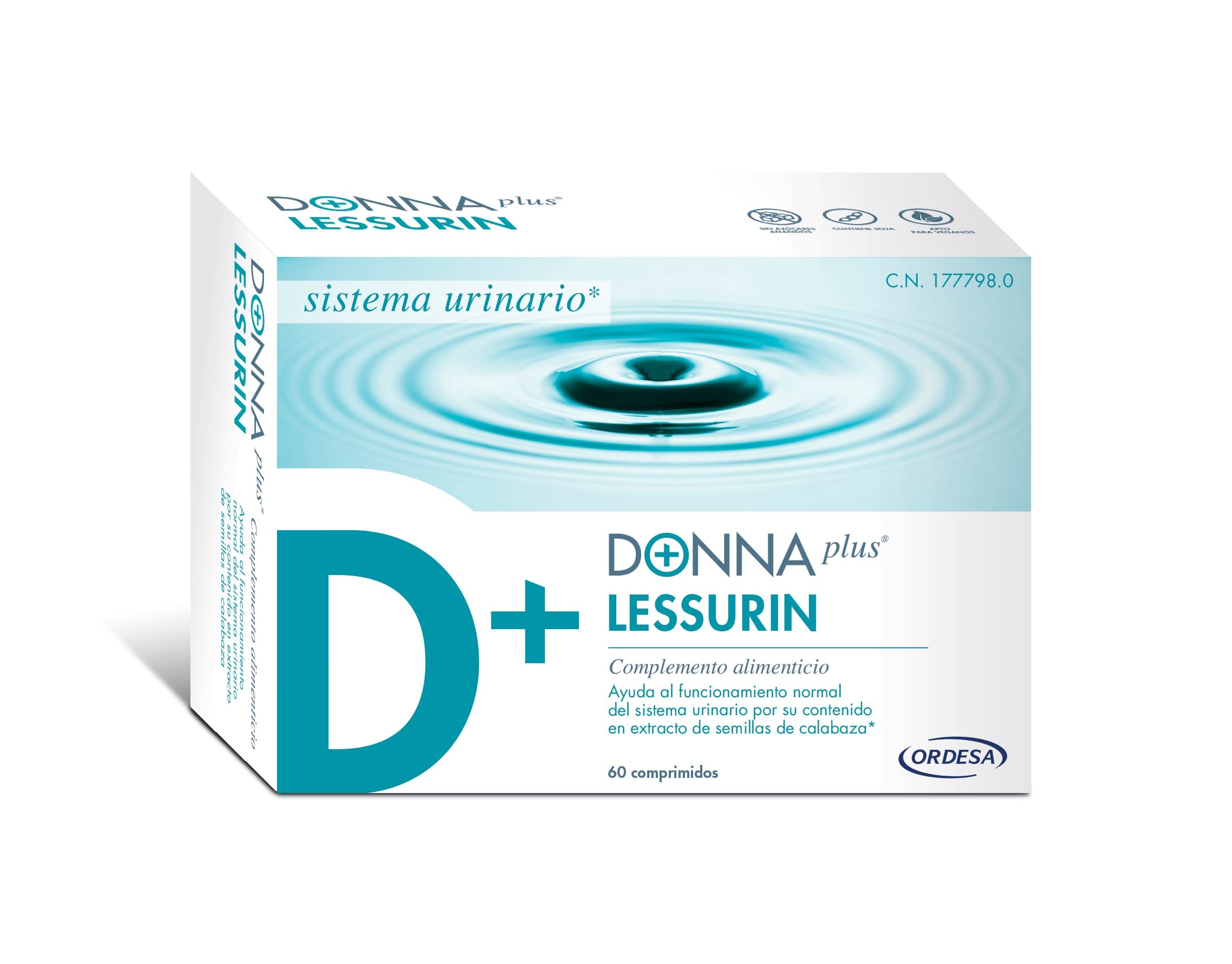 DONNAplus Lessurin | 60 Tabletten | Nahrungsergänzungsmittel für das Harnsystem und Urinverlust mit Kürbissamen und Sojasamen