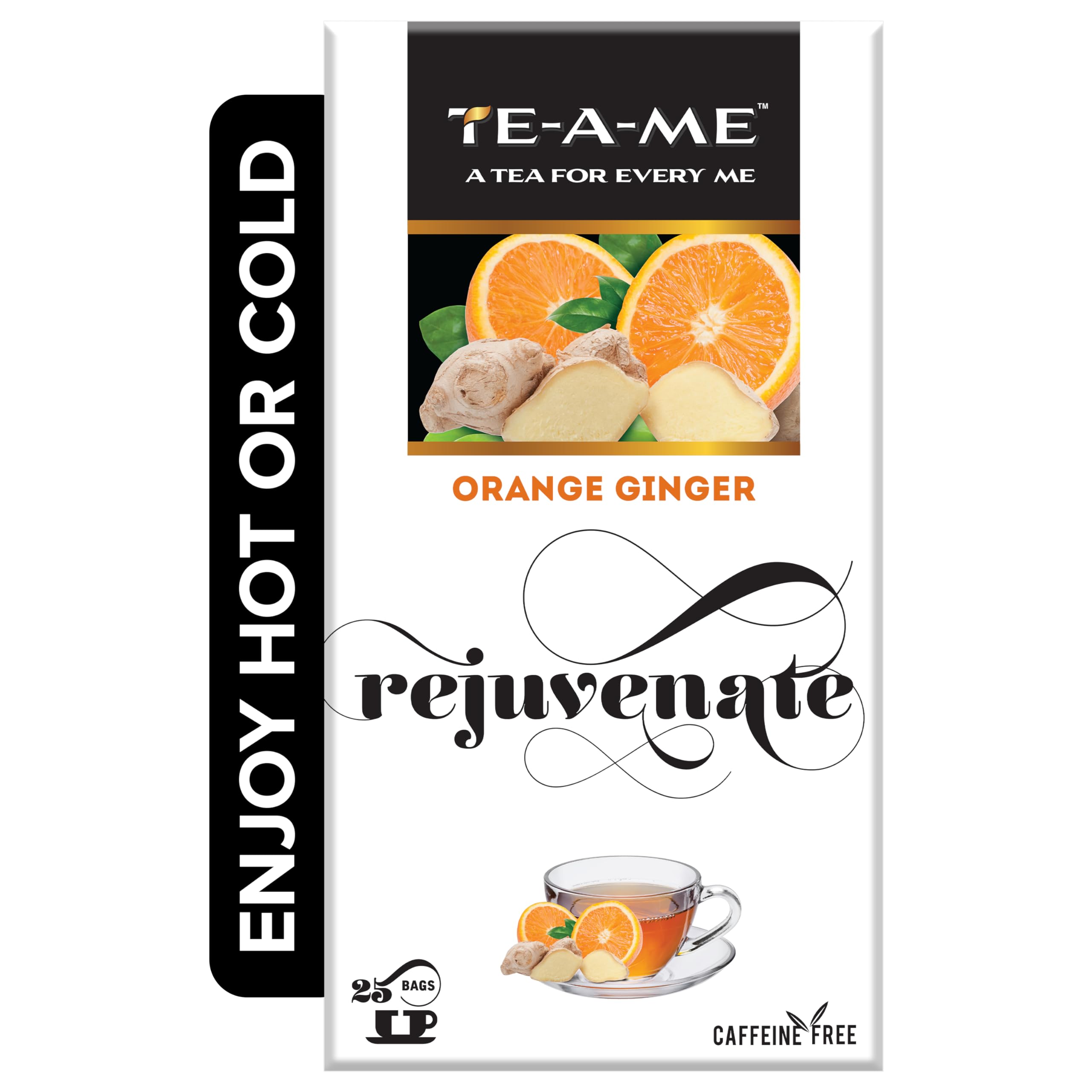 TE-A-ME Orange Ginger Tea - 25 Tea Bags | Fruit Tea | Non Caffeine Tea | Sugar Free (B01I6CXH9O) Amazon Price History, Amazon Price Tracker