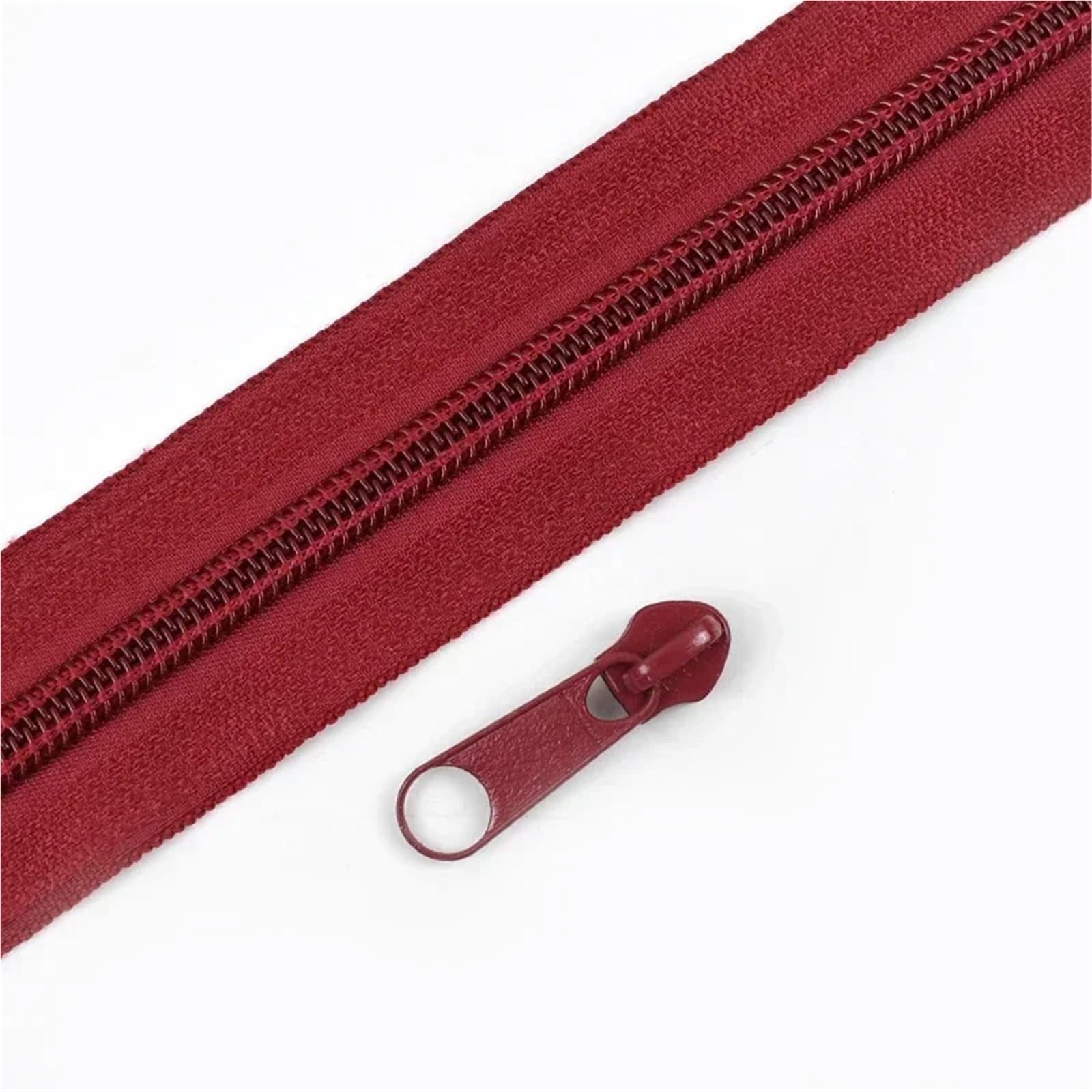 Zips for Sewing 2/5/10/20M 3# 5# Rainbow Nylon Zipper with Slider Bags Garment Decor Zip Closure By The Meter Zips Repair Kit Sewing Accessories Sewing Supplies(WineRed,2MZips 2PcsSliders,No3)