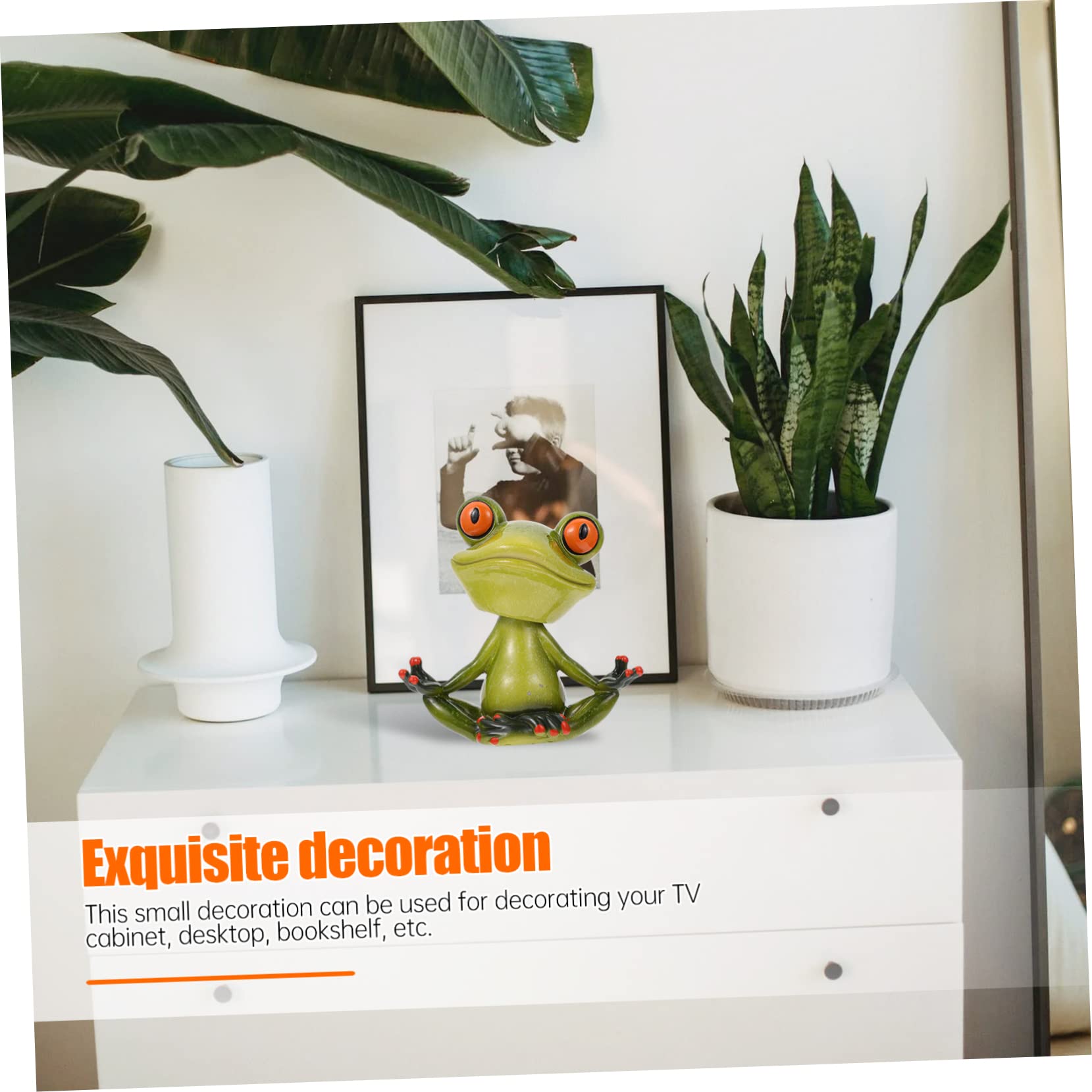 HOODANCOS 1pc Resin Frog Shaking Meditation Adornment Compact Decorative Craft for Tabletop Lightweight Home Decor for Boys and Girls Plaything and Garden Ornament