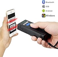 Vista 7 de Symcode Escáner de código de barras Bluetooth 2D QR, mini lector de código de barras CMOS inalámbrico de mano 1D 2D con conexión inalámbrica