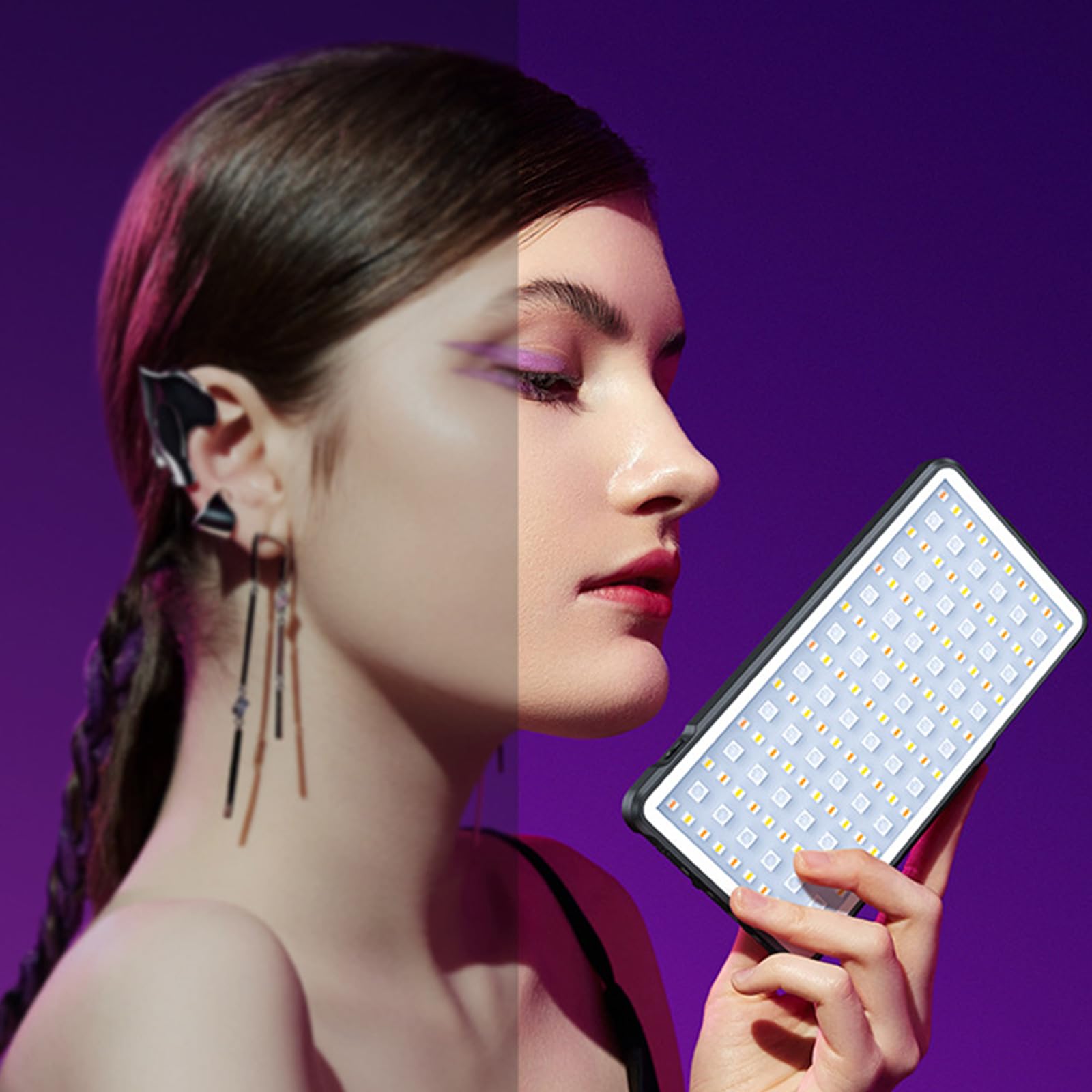 Luz LED portátil profesional de video de 10 W 4000 mAh, luz LED para transmisión en vivo, vlog, fotografía, iluminación