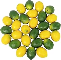 Winlyn 28pcs Artificial Lemons & Limes - Lifelike Fake Fruit Set, 14 Yellow Lemons + 14 Green Limes for Kitchen Decor, Parties, Displays