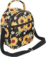 Vista 9 de Joymee Lonchera aislada para mujeres y hombres, bolsa enfriadora reutilizable para adultos, linda bolsa organizadora con bolsillo frontal con Verde