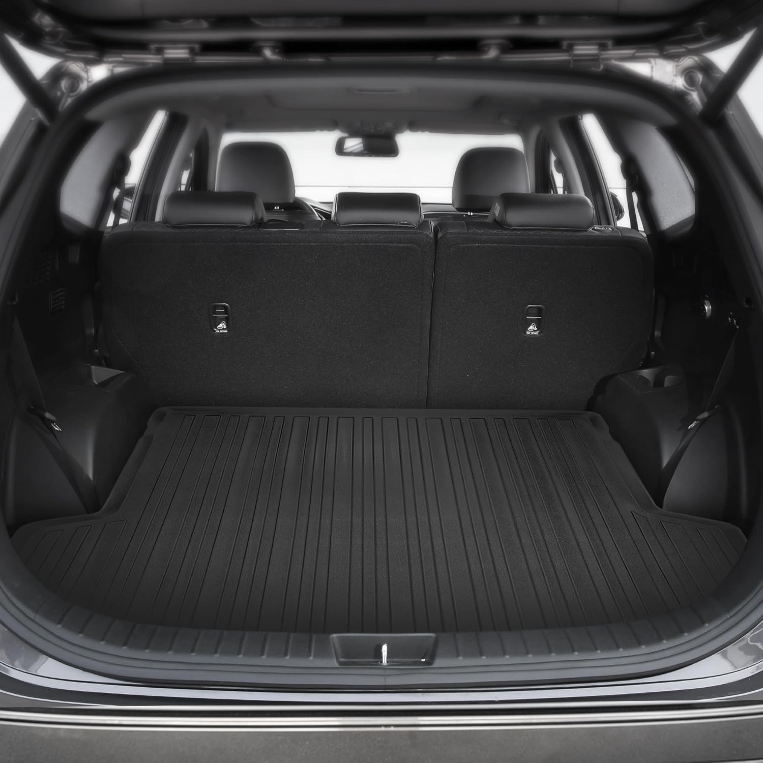 Premium Cargo Liner for Hyundai Santa Fe 2021-2023 100% Protection - Custom Fit Car Trunk Mat - Black Cargo Mat - 3D Shaped Laser Measured Trunk Liners