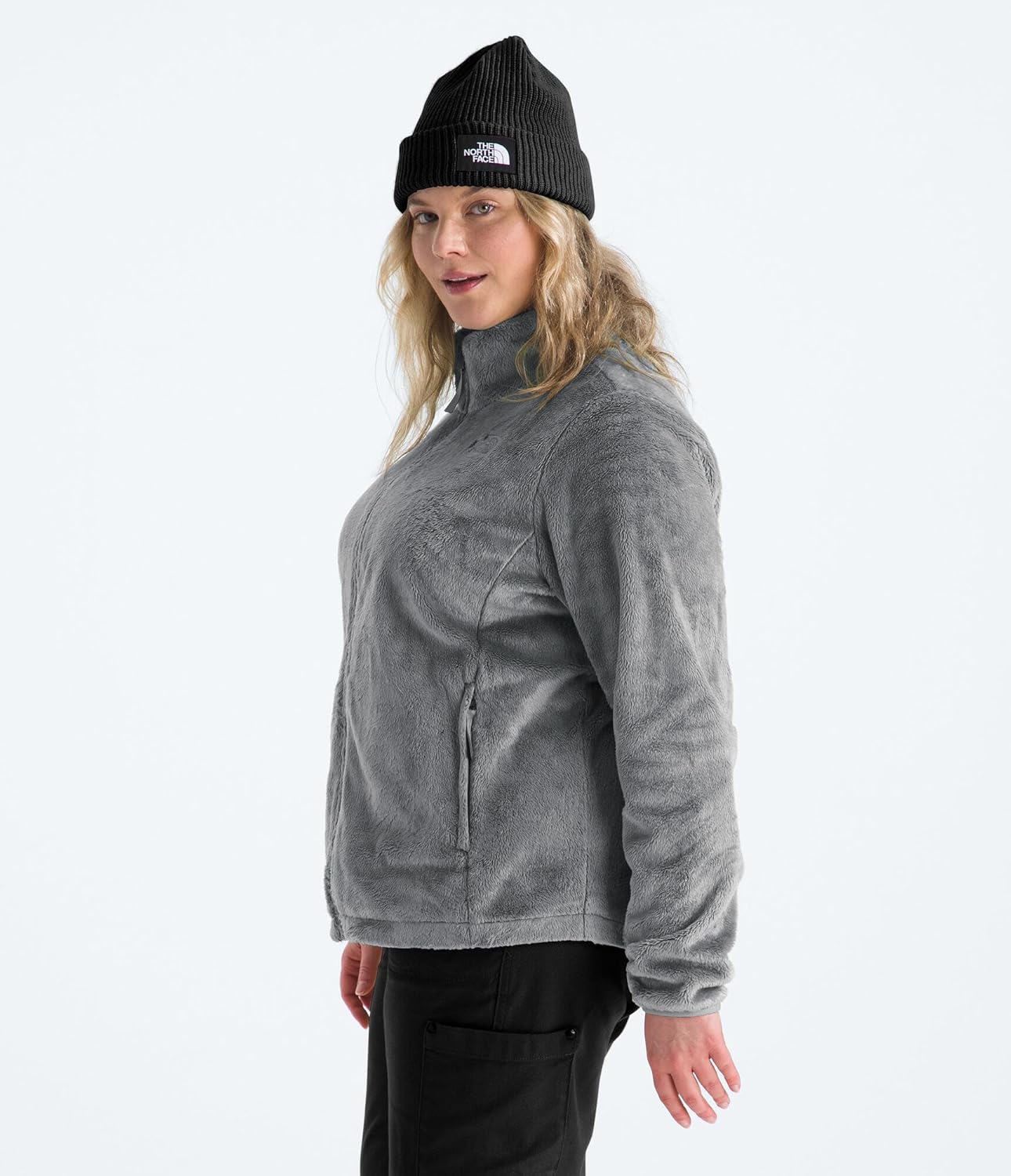 the north face women's osito full zip fleece jacket (standard & plus size) | soft fleece with embroidered logo small smoked pearl
