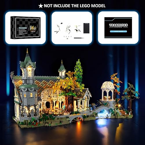 Miniatura 5 de YEABRICKS Luz LED para Lego-10316 El Señor de los Anillos El Señor de los Anillos Rivendell Modelo de Bloques de Construcción (Lego Set NO Incluido)