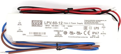 Miniatura 4 de LPV-60-24 60Watts 2.5Amp 24VDC C.V LED Driver Salida única Impermeable IP67 LED Fuente de alimentación adecuada para luz de tira LED Montaje en