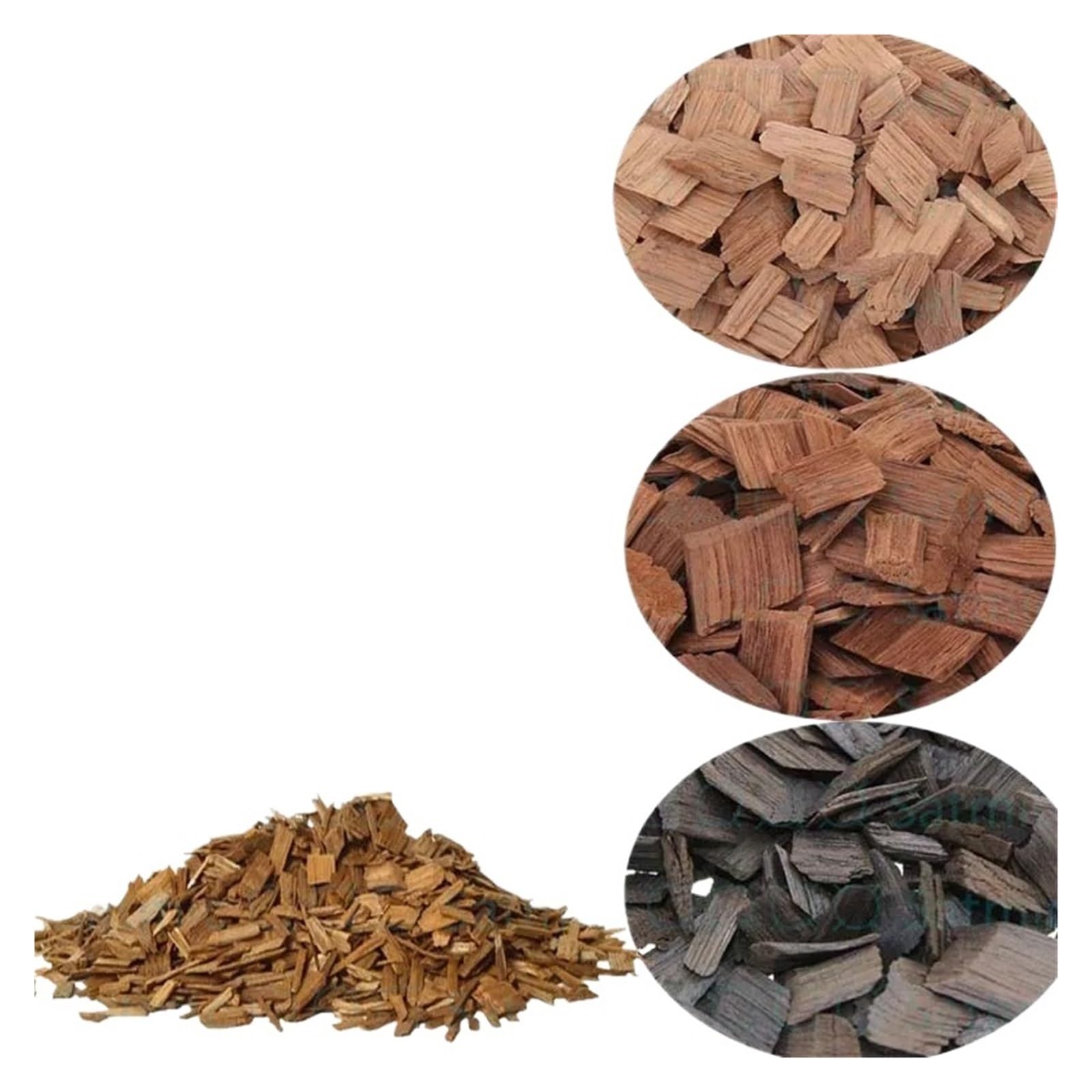 Virutas de Roble Tostado Oak Chip Home Brewing Wine Making Sabor Tostado Oscuro, Claro y Medio for Vino Proporciona el Sabor del Barril de Roble(M,1Kgs)
