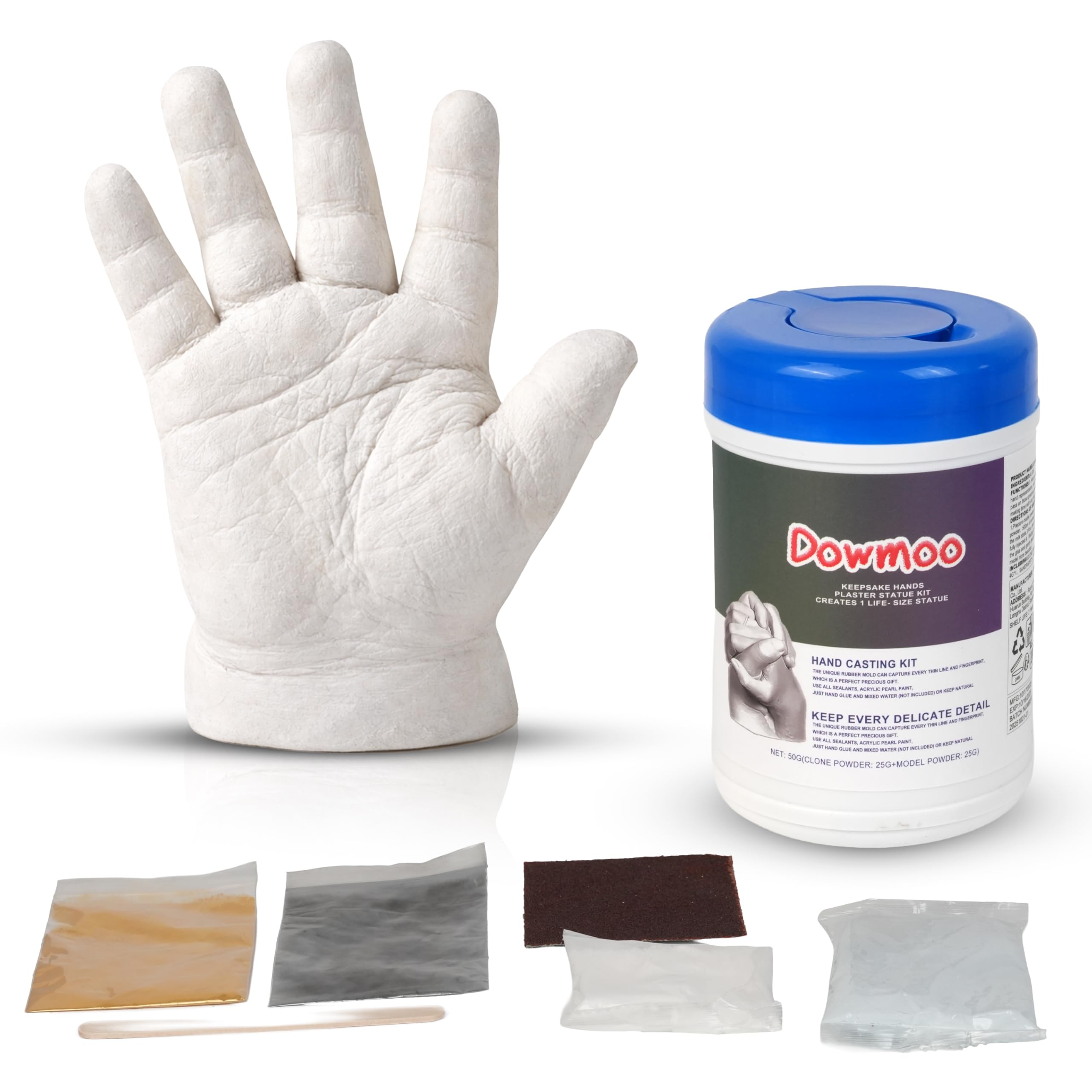Generico Kit Calco Mani 3D – Alginato Per Calchi con Polveri Modellanti, Set Impronte Neonato, Family Hand Casting Kit per Impronte Mani e Piedi Neonati