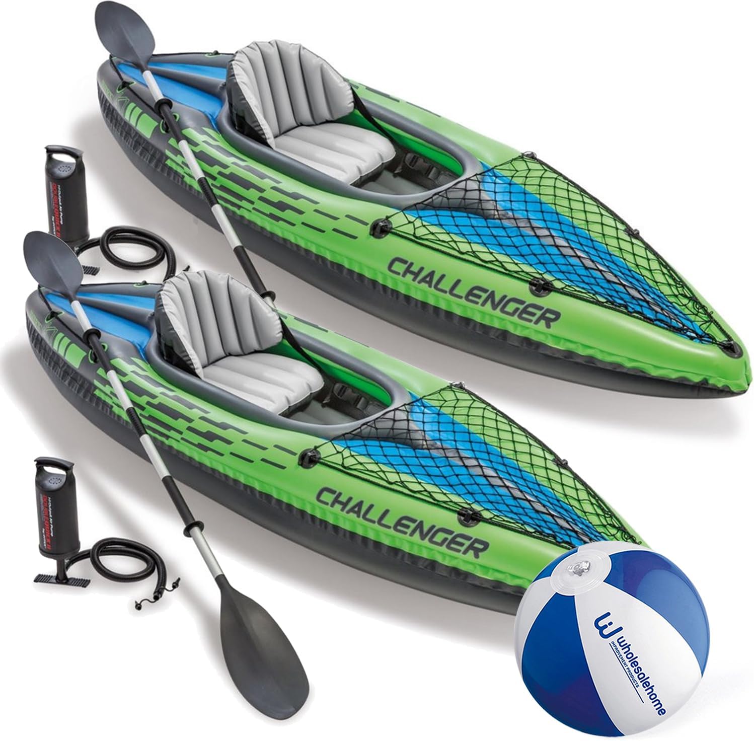 Intex Inflatable Kayak 68305EP Challenger K1, Inflatable Kayak Set with Oar and Air