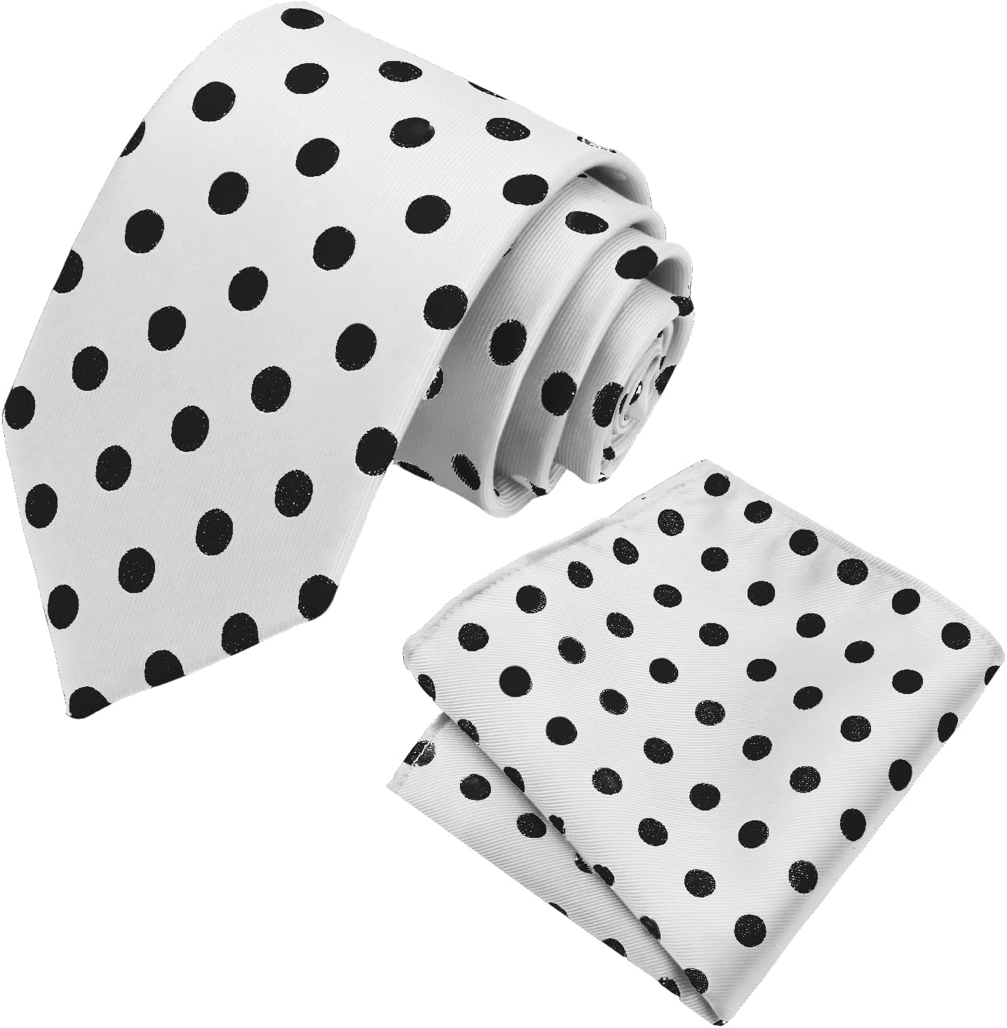 Polka Dot Tie Set for Men, 3.15" Neckties for Men Suit Tuxedo Pattern Pocket Square for Business Prom Dinner