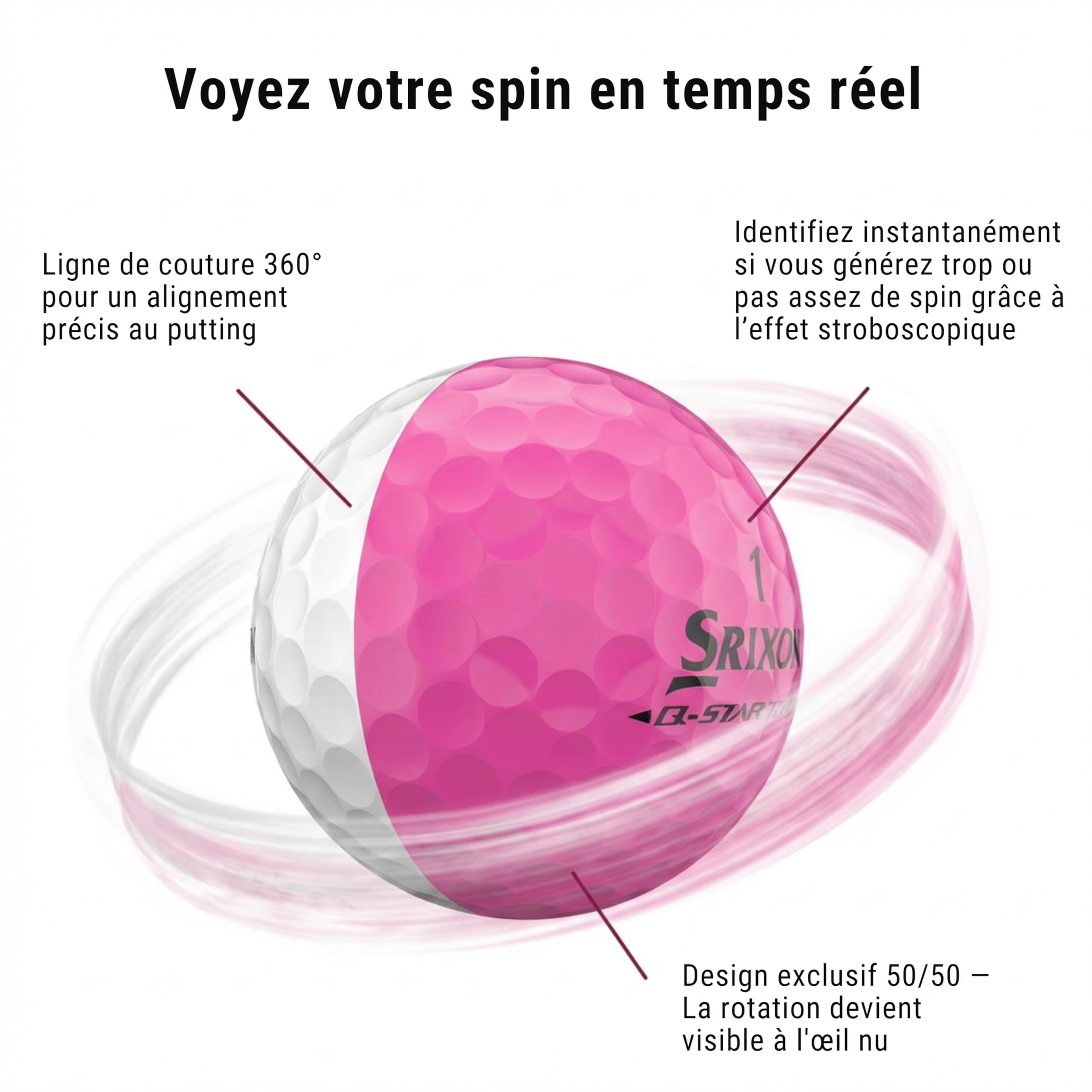 Srixon Q-Star Divide 12 Balle de Golf qualité Tour - Parfaite pour Le Petit Jeux - Noyau FastLayer - Haute Compression de Balle