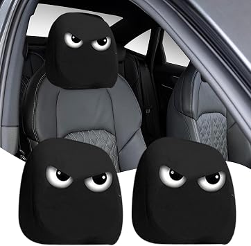 Car Headrest Covers | 2 Cute Seat Headrest Protectors - Elastic Car Protector for Daily Commute, Driving, Travel, Camping, Long Distance Driving, Parking