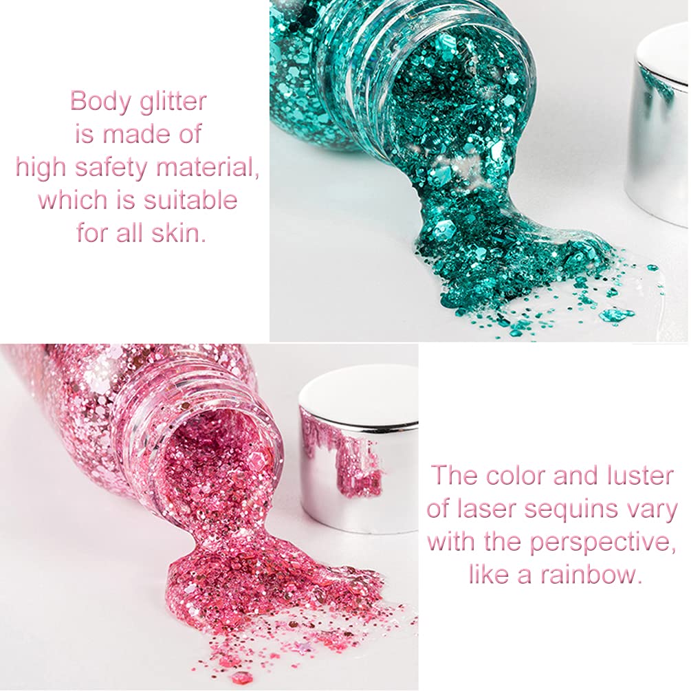 Holographic Body Glitter, TEOYALL Long Lasting Glitter Shimmer Chunky Sequins Glitters for Body, Face, Hair Makeup (Yellow) : Beauty & Personal Care