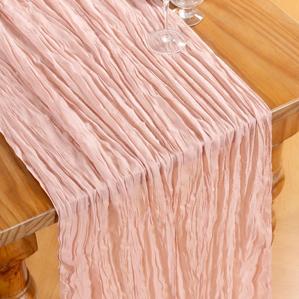 Pink Cheesecloth Table Runner 12 Pack Spring Easter Table Runners Boho Gauze 120 Inches Light Pink Cheese Cloth Table Decor for Wedding Bridal Baby Shower Parties