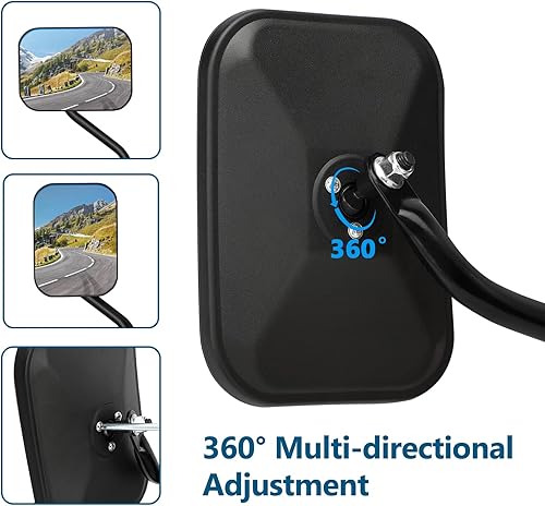 Miniatura 3 de BETOOLL Espejos de puerta compatibles con Jeep Wrangler JK CJ JL LJ JL & Unlimited - Espejos laterales de bisagra de puerta compatibles con Jeep -