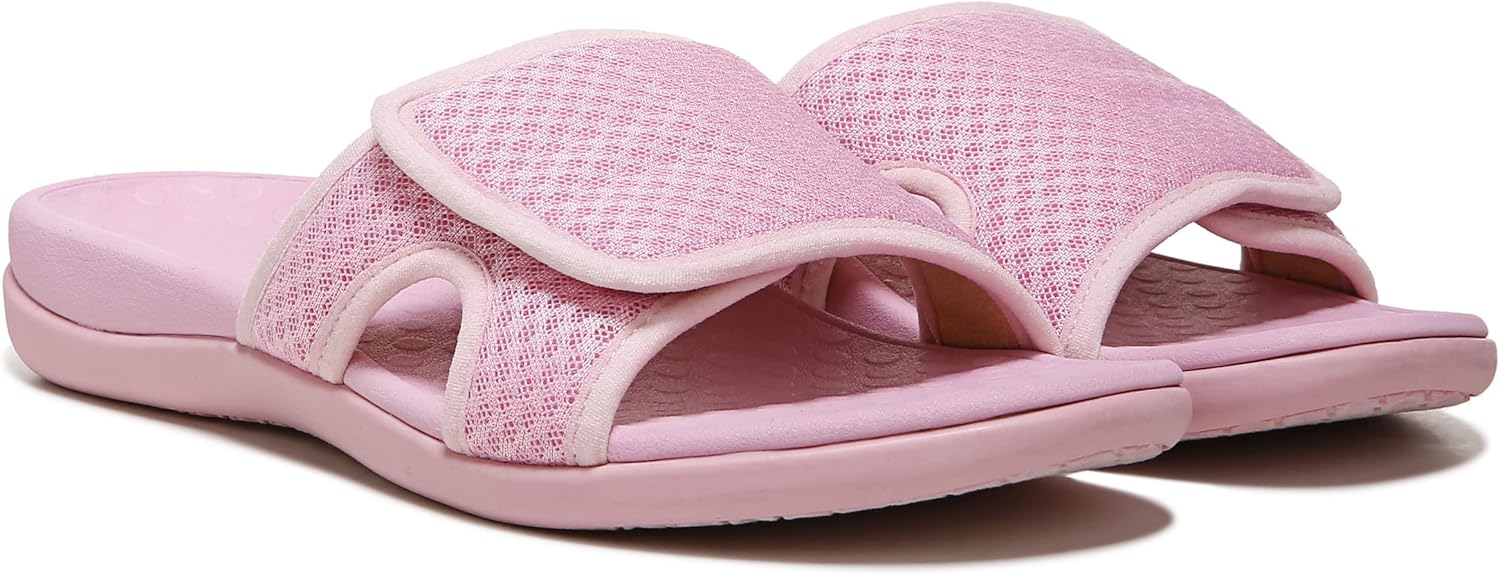 Vionic Women's Tide Brindie Hook and Loop Sandal - Supportive Ladies Orthotic Sandals that include Three Zone Comfort with Arch Support- Slides for Ladies, Medium Fit Ginger Root 7 Med