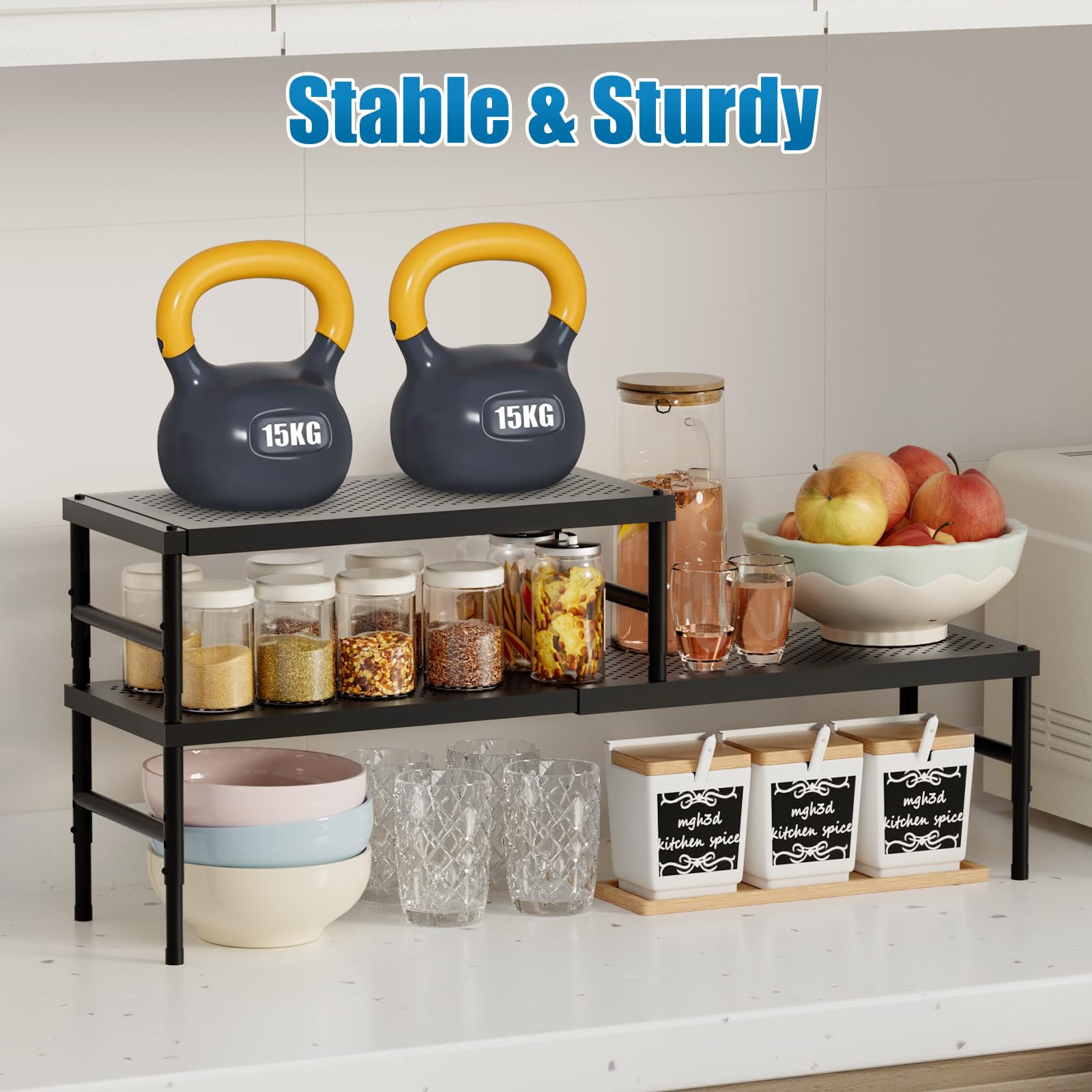 Organisateur Placard Metal Starvortex Étagère Placard Extensible 32-53cm Rangement Cuisine 3 Hauteurs - Noir Organisateur Placard Metal Starvortex Étagère Placard Extensible 32-53cm Rangement Cuisine 3 Hauteurs - Noir