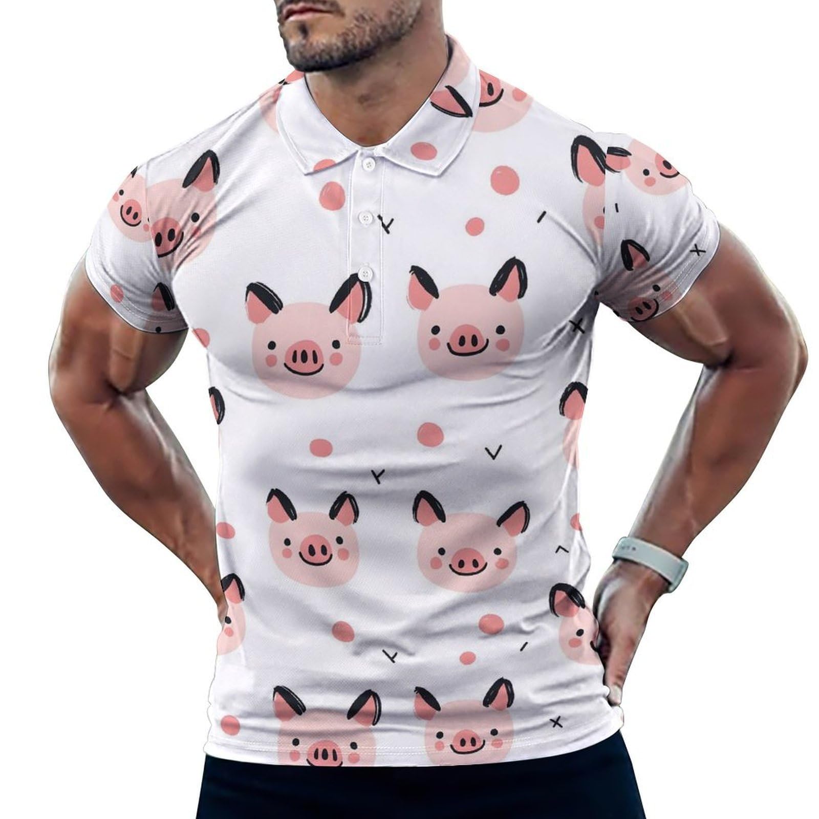 Polo de golf pour homme manches courtes coupe sèche imprimé - 8