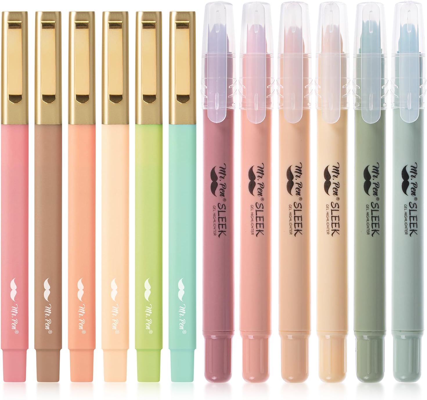 Mr. Pen- Aesthetic Gel Highlighters and Pens No Bleed, 12 Pack, Pastel Colors Bible Highlighters and Pens No Bleed, Bible Pens No Bleed Through, Bible Highlighter, No Bleed Highlighters