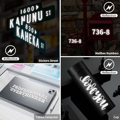 Miniatura 6 de AHIJOY Vinilo reflectante permanente de 12 pulgadas x 5 pies, vinilo adhesivo azul para tazas, manualidades, letreros, álbumes de recortes, letras,